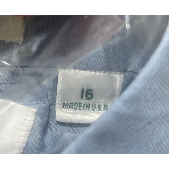 2 Brimar Men's Work Shirts Uniform Tan Blue Size 16 (READ) - Picture 8 of 9